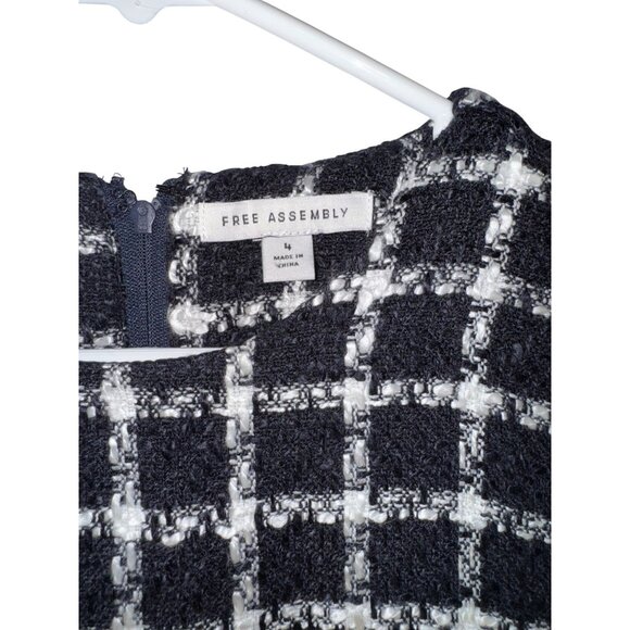 Free Assembly Black & White Checked Short Sleeve Dress Size L - Picture 6 of 8
